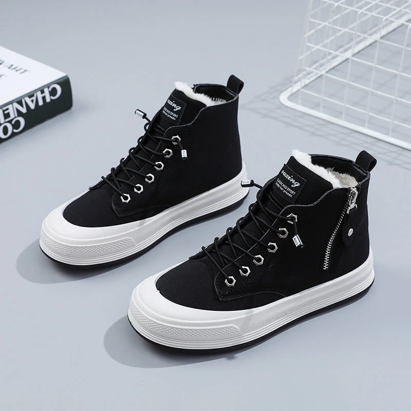 Damen Hohe Sneakers mit kuscheligem Innenfutter und robustem Zipper Nord Taschen