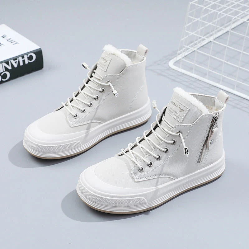 Damen Hohe Sneakers mit kuscheligem Innenfutter und robustem Zipper Nord Taschen