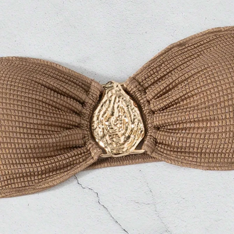 Damen Bikini-Set mit verziertem Wickelrock und elegantem Bandeau-Oberteil Nord Taschen