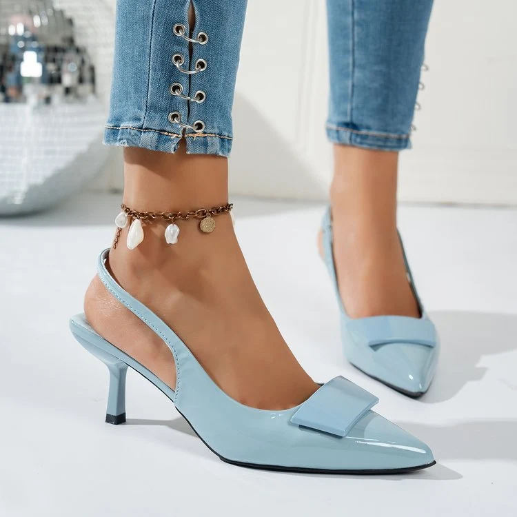 Damen Elegante Slingback-Pumps mit modischem Schleifen-Detail