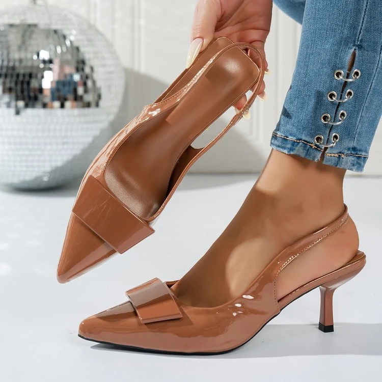 Damen Elegante Slingback-Pumps mit modischem Schleifen-Detail