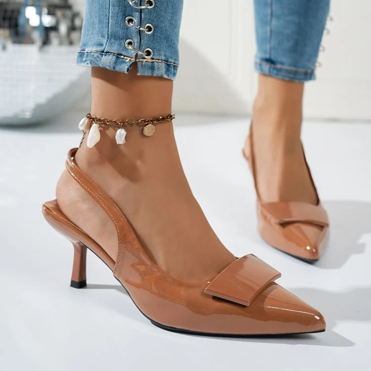 Damen Elegante Slingback-Pumps mit modischem Schleifen-Detail