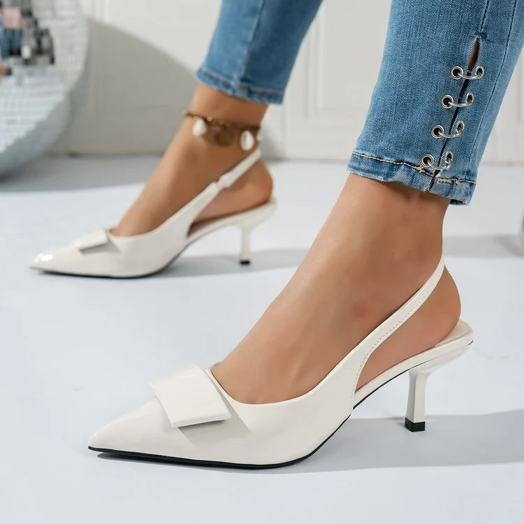 Damen Elegante Slingback-Pumps mit modischem Schleifen-Detail