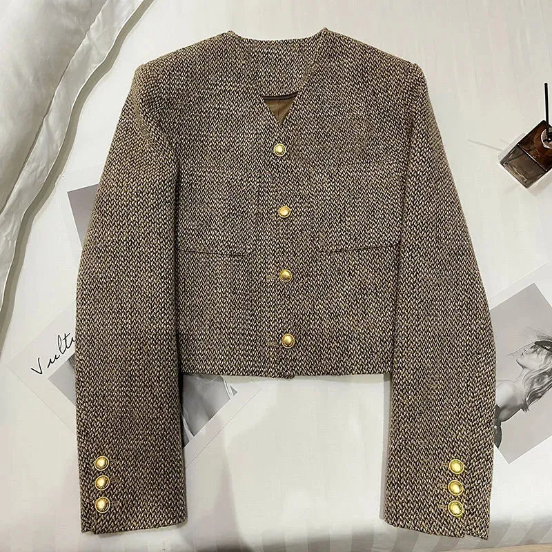Nord Taschen | Damen Verkürzter Kragenloser Blazer