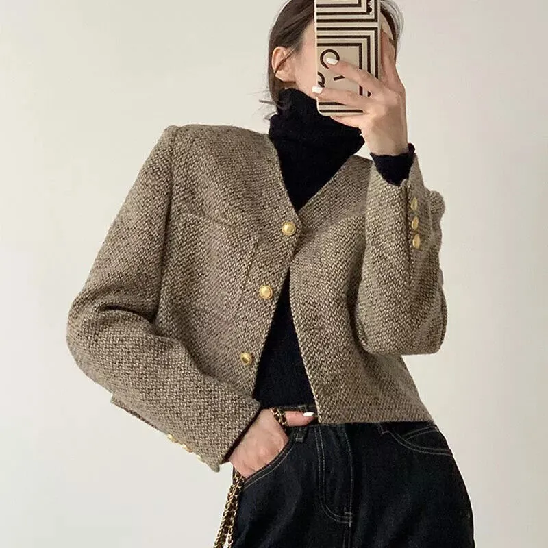 Nord Taschen | Damen Verkürzter Kragenloser Blazer
