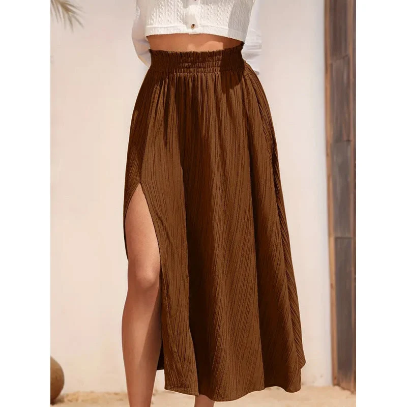Damen Maxirock mit eleganter Asymmetrie und hohem Schlitz Nord Taschen