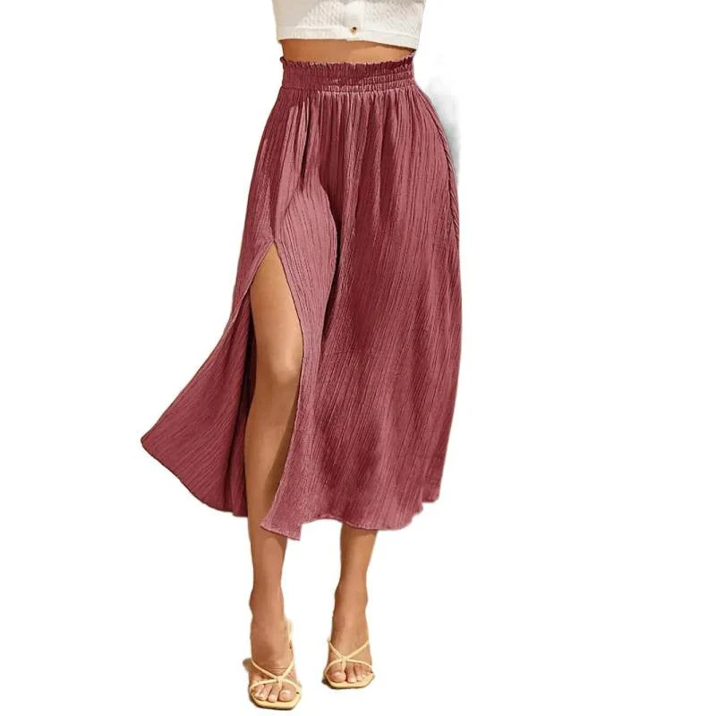 Damen Maxirock mit eleganter Asymmetrie und hohem Schlitz Nord Taschen