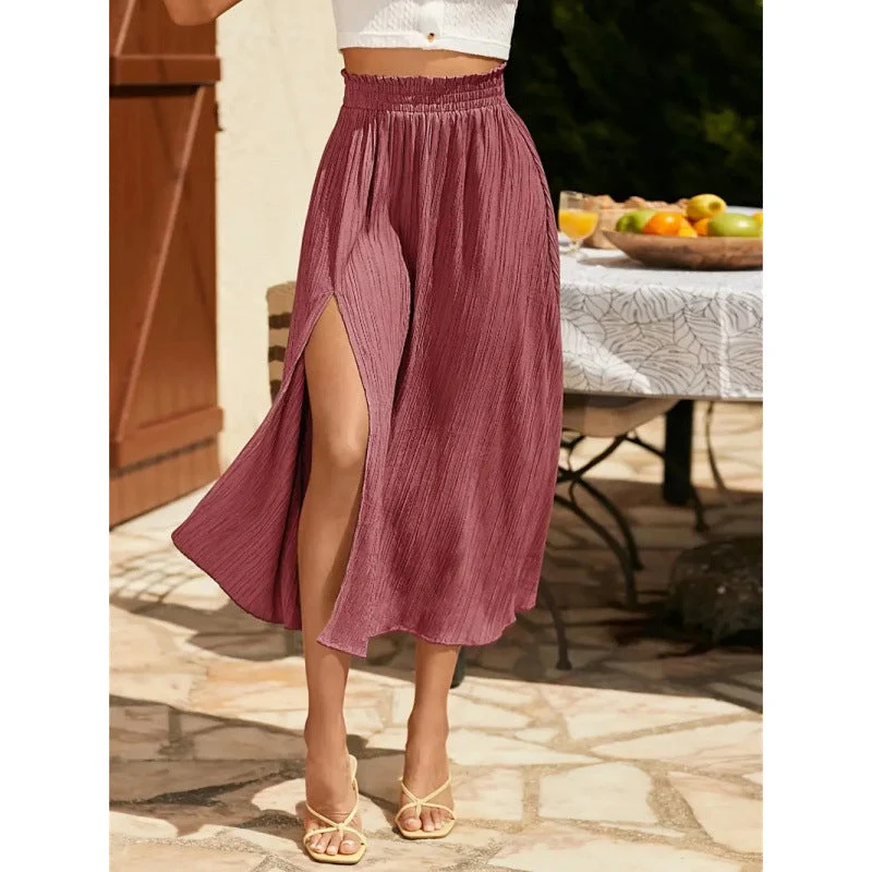 Damen Maxirock mit eleganter Asymmetrie und hohem Schlitz Nord Taschen