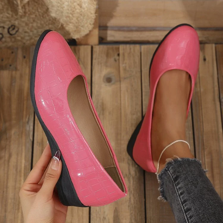Damen Komfortable Wedge-Pantoletten mit elegantem Krokodilleder-Design