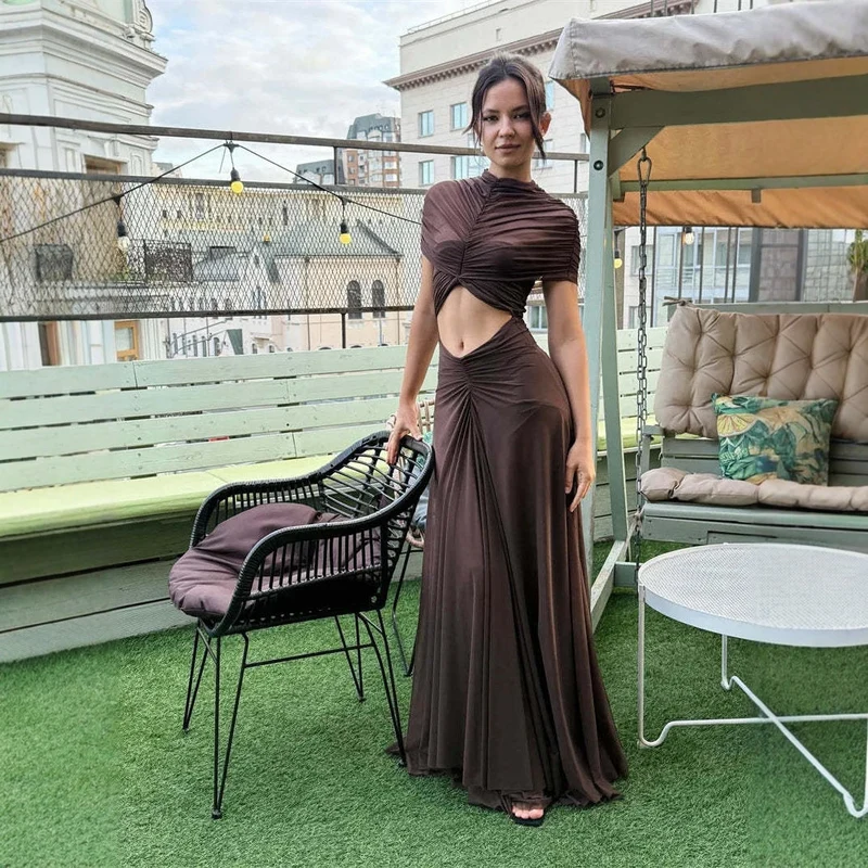 Damen elegantes Wickeloberteil mit taillierter Silhouette und fließendem Rock