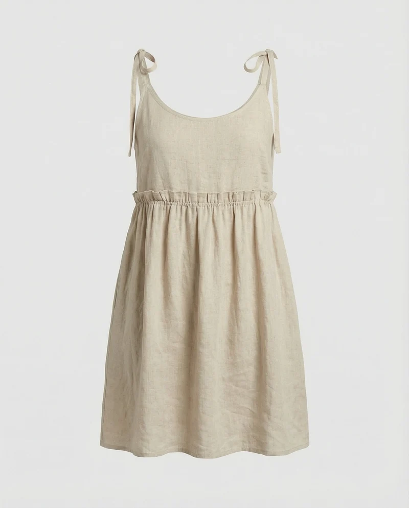 Damen Babydoll Sommerkleid mit Trägern