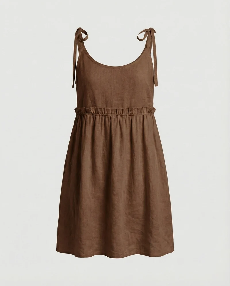 Damen Babydoll Sommerkleid mit Trägern