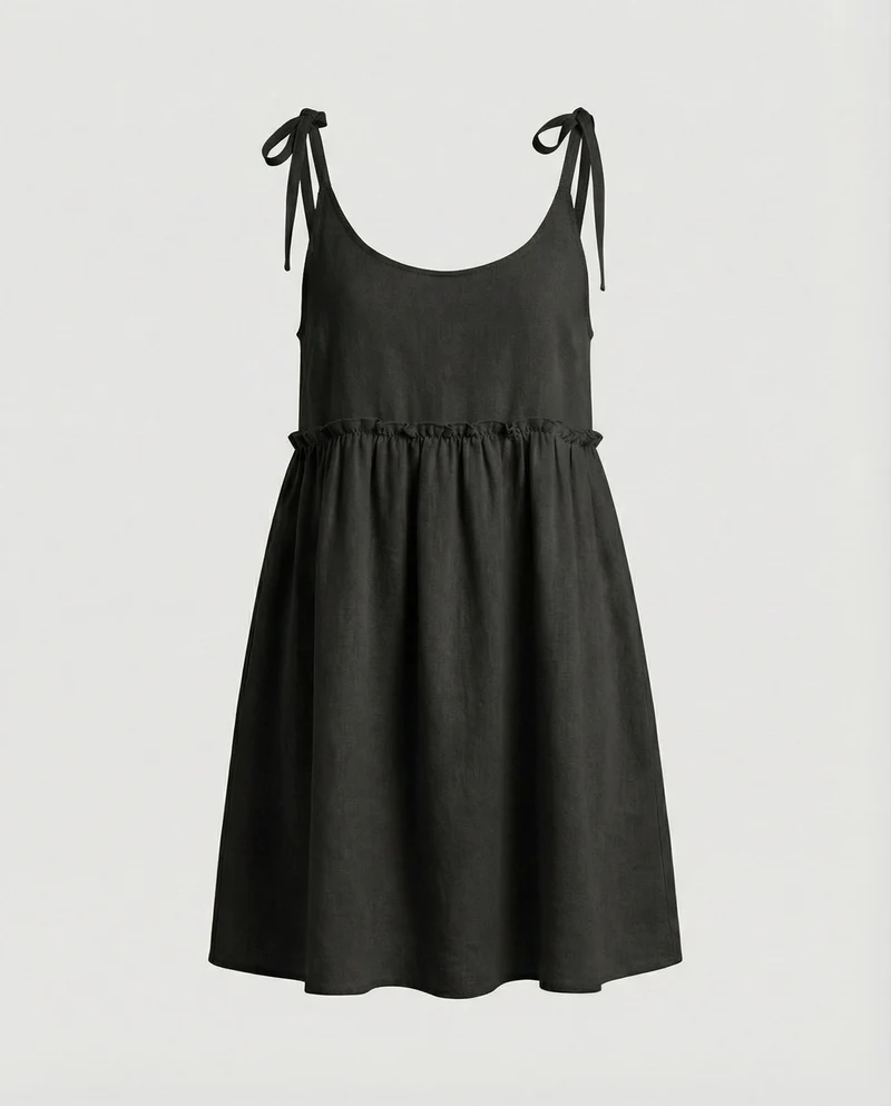 Damen Babydoll Sommerkleid mit Trägern