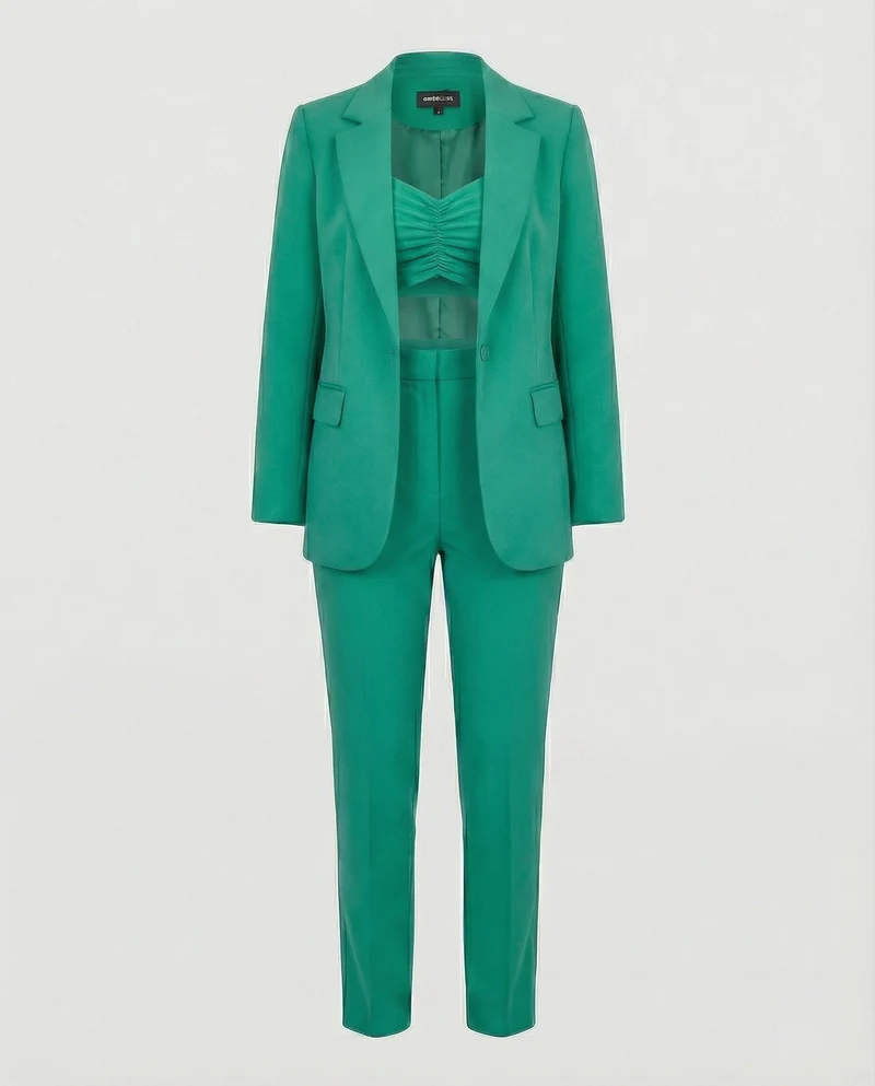 Stylisches 3-teiliges Set (Blazer, Oberteil, Hose)