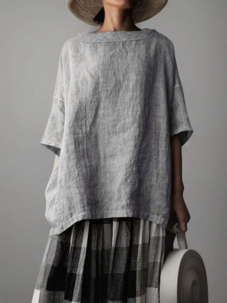 Vintage Tunika in Oversized-Modell mit Boot-Halskette