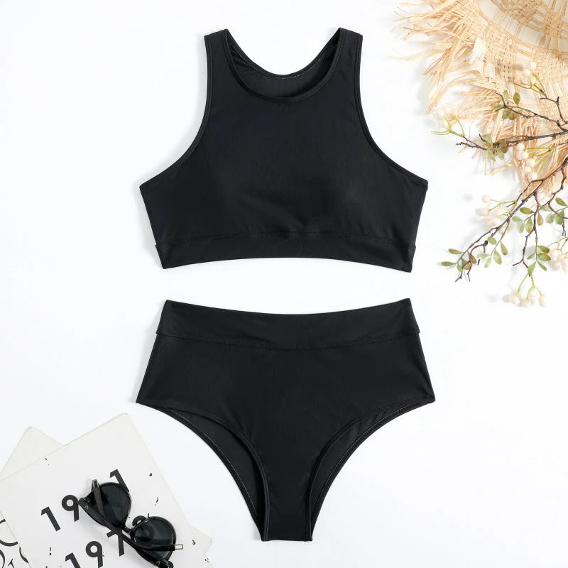 Damen Bikini-Set mit hohem Bund und sportlichem Oberteil Nord Taschen