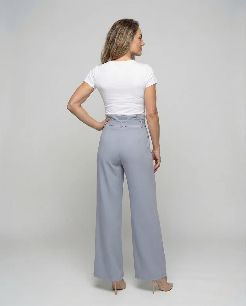 Damen Paperbag Palazzo Hose