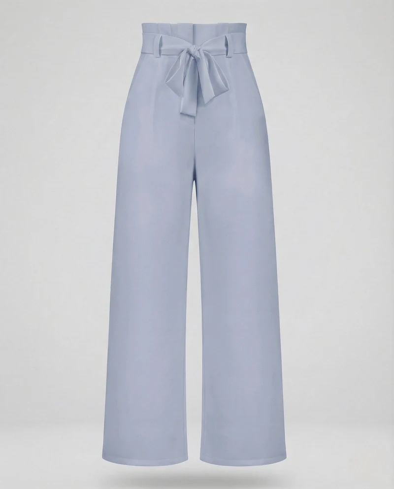 Damen Paperbag Palazzo Hose