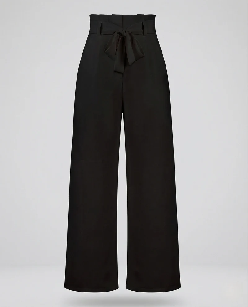 Damen Paperbag Palazzo Hose