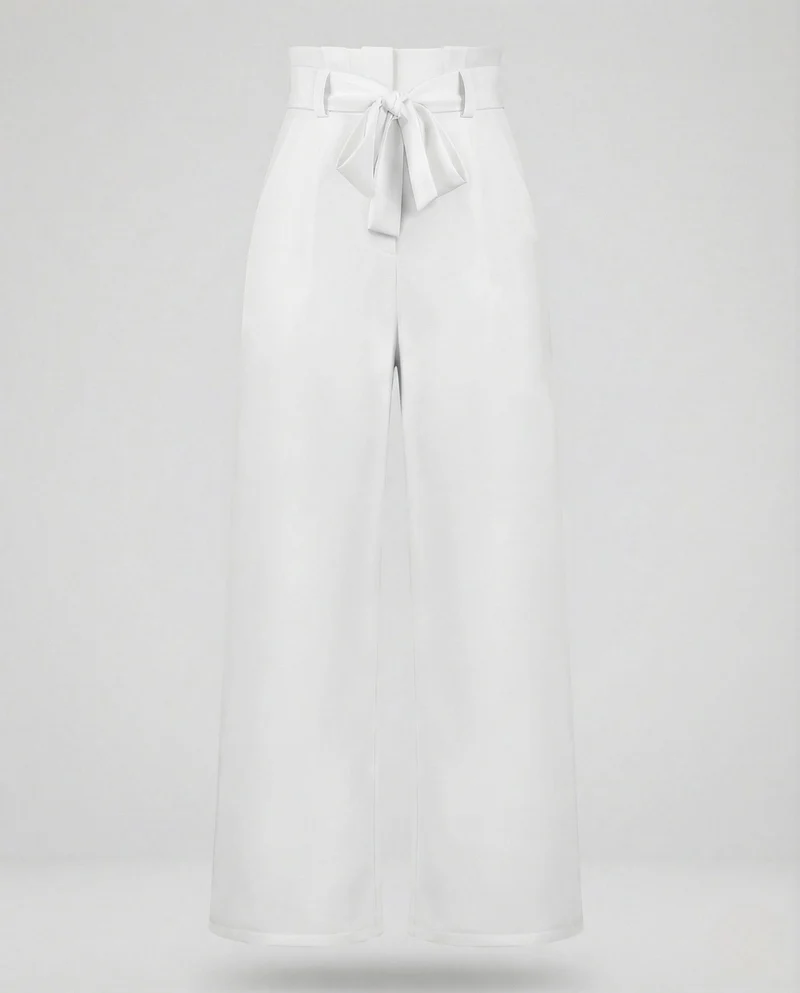 Damen Paperbag Palazzo Hose