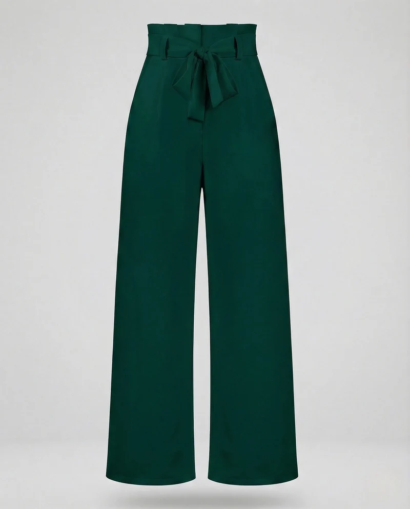 Damen Paperbag Palazzo Hose
