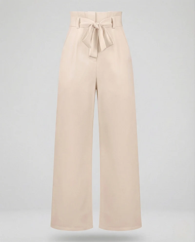 Damen Paperbag Palazzo Hose