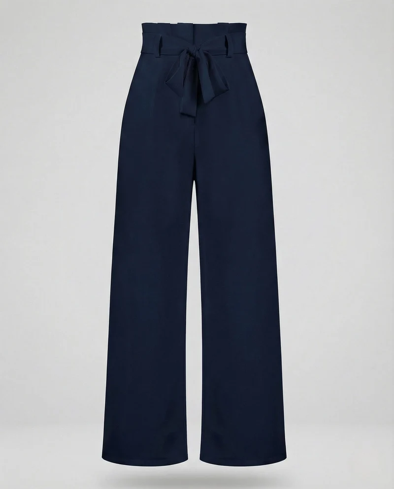 Damen Paperbag Palazzo Hose