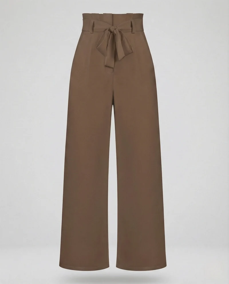 Damen Paperbag Palazzo Hose