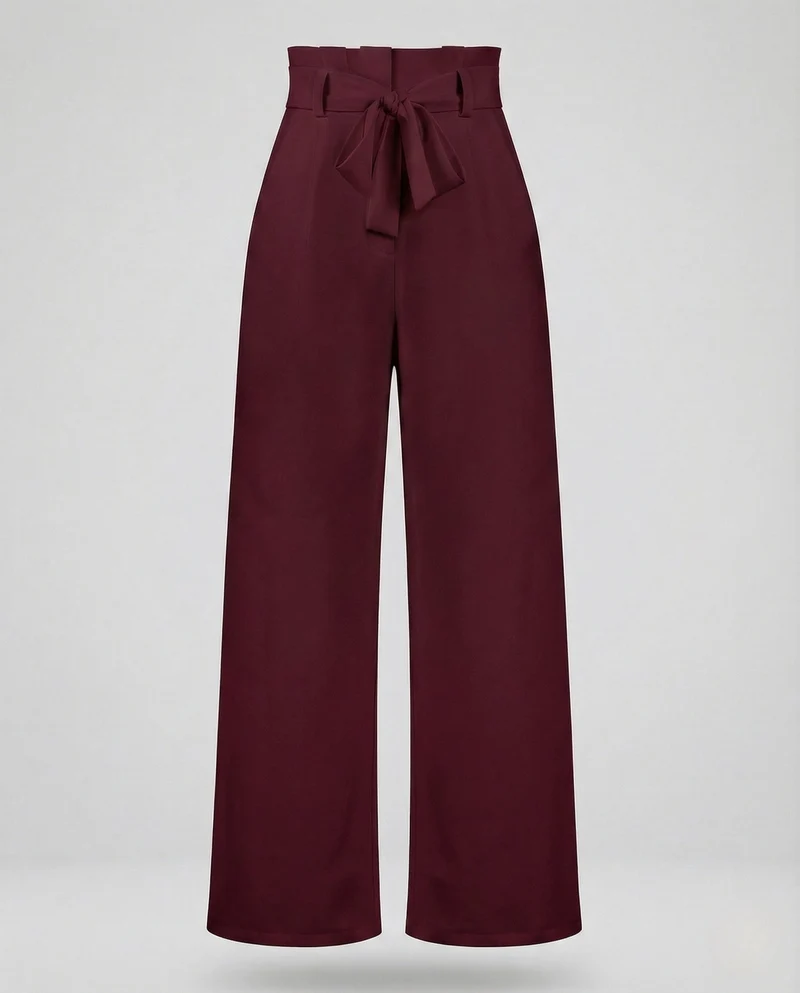 Damen Paperbag Palazzo Hose