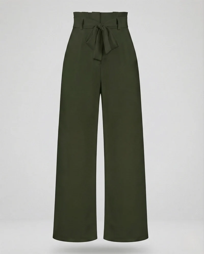 Damen Paperbag Palazzo Hose