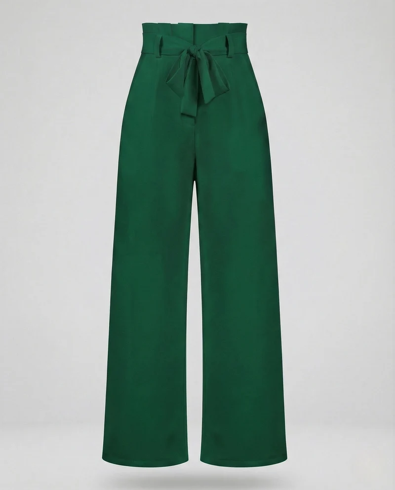 Damen Paperbag Palazzo Hose