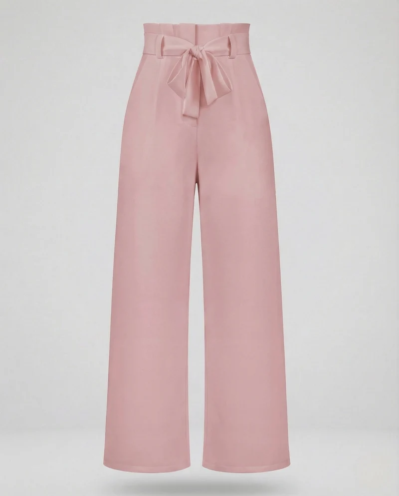 Damen Paperbag Palazzo Hose