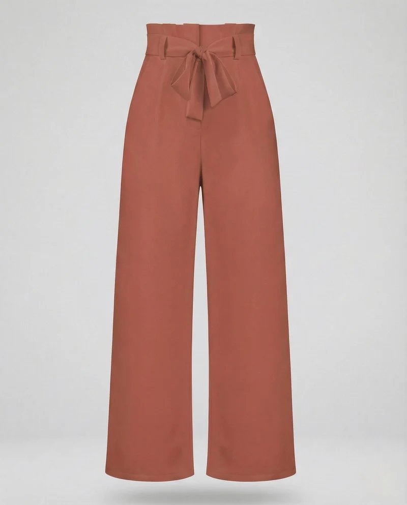 Damen Paperbag Palazzo Hose