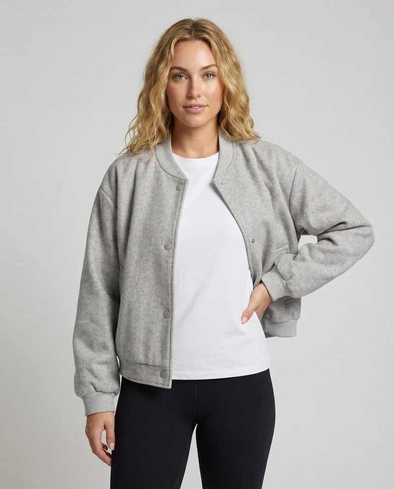 Damen Wollmix-Collegejacke im weiten Schnitt