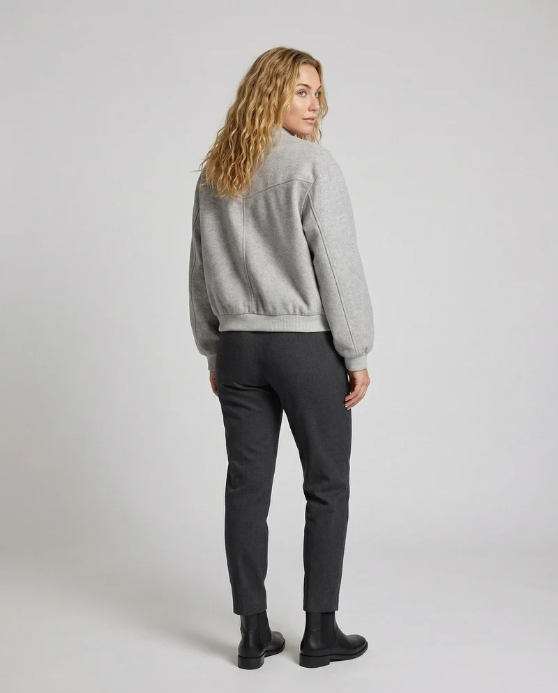 Damen Wollmix-Collegejacke im weiten Schnitt