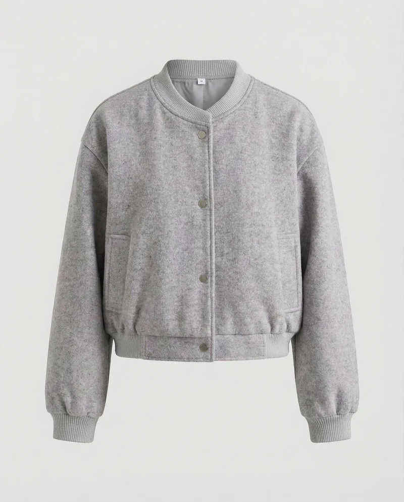 Damen Wollmix-Collegejacke im weiten Schnitt