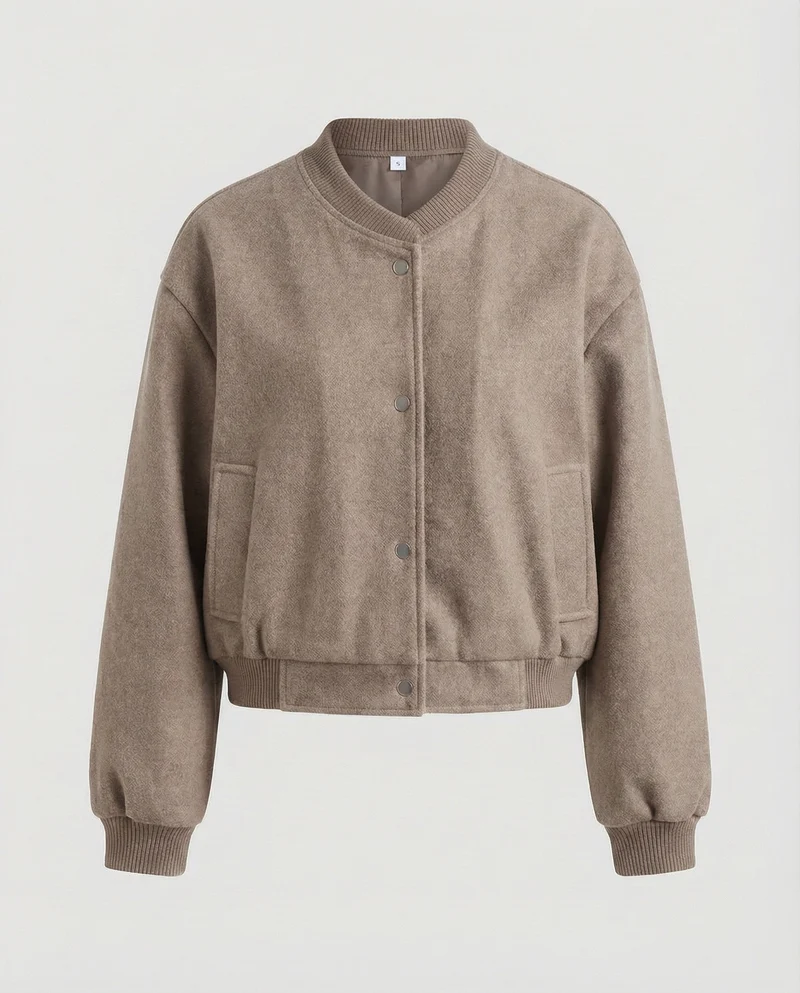 Damen Wollmix-Collegejacke im weiten Schnitt