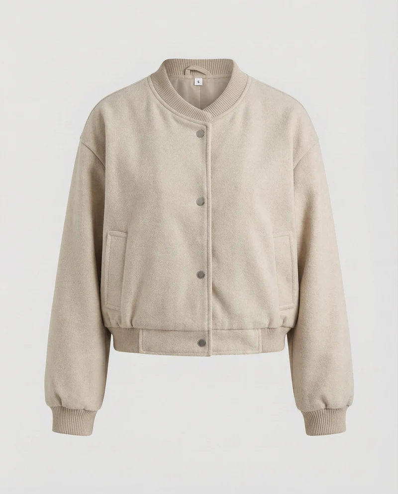 Damen Wollmix-Collegejacke im weiten Schnitt