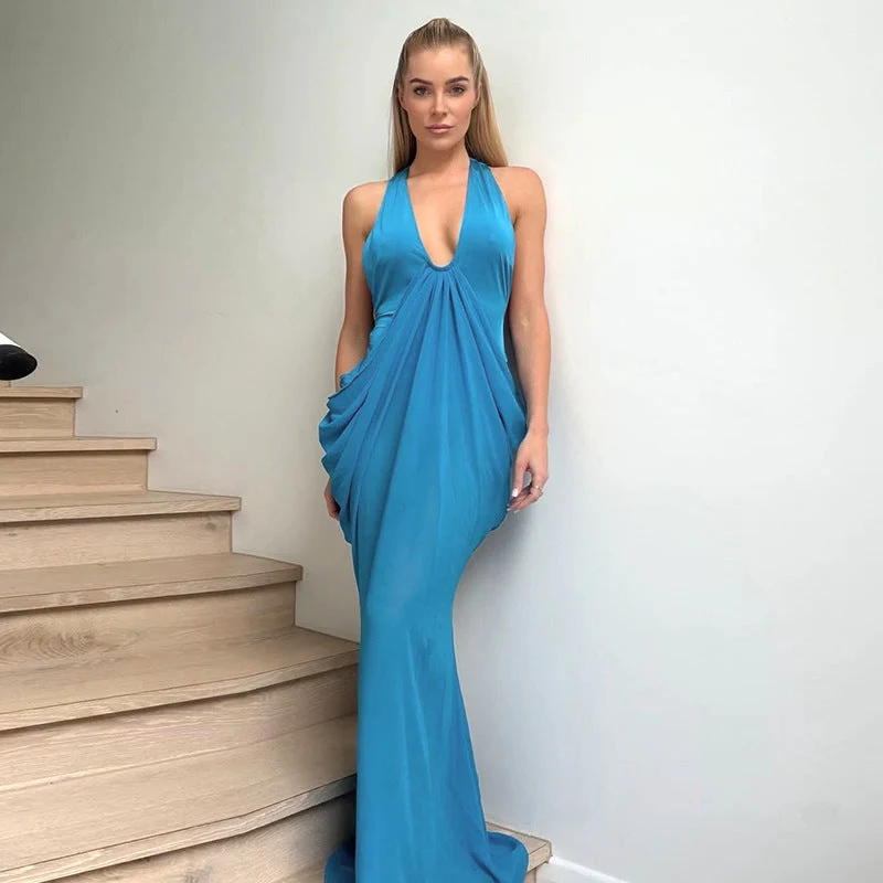 Damen Elegantes Wickelkleid mit tiefem V-Ausschnitt und raffinierten Drapierungen Nord Taschen