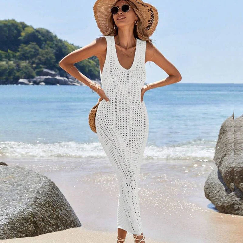 Damen gehäkeltes Sommer-Maxikleid