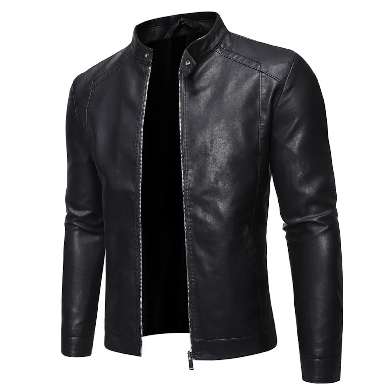 Herren jacke mit modernem Stehkragen und glattem Finish
