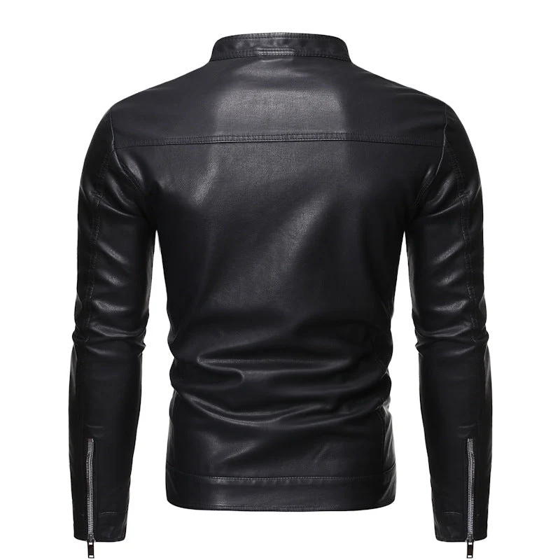 Herren jacke mit modernem Stehkragen und glattem Finish