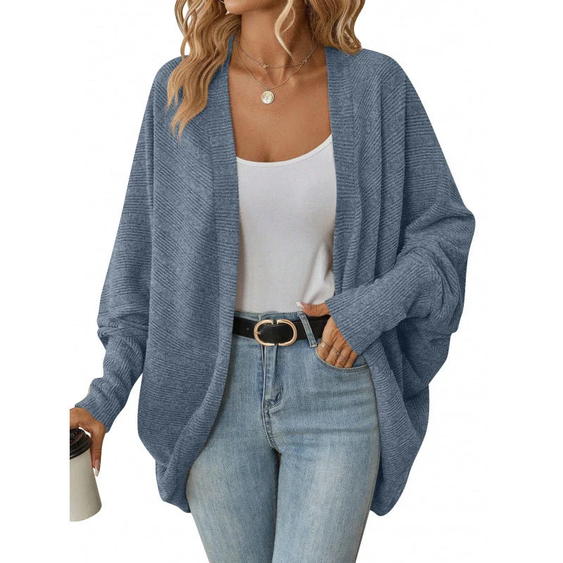 Damen lässige Strickjacke mit oversized Schnitt und lässigen Ärmeln