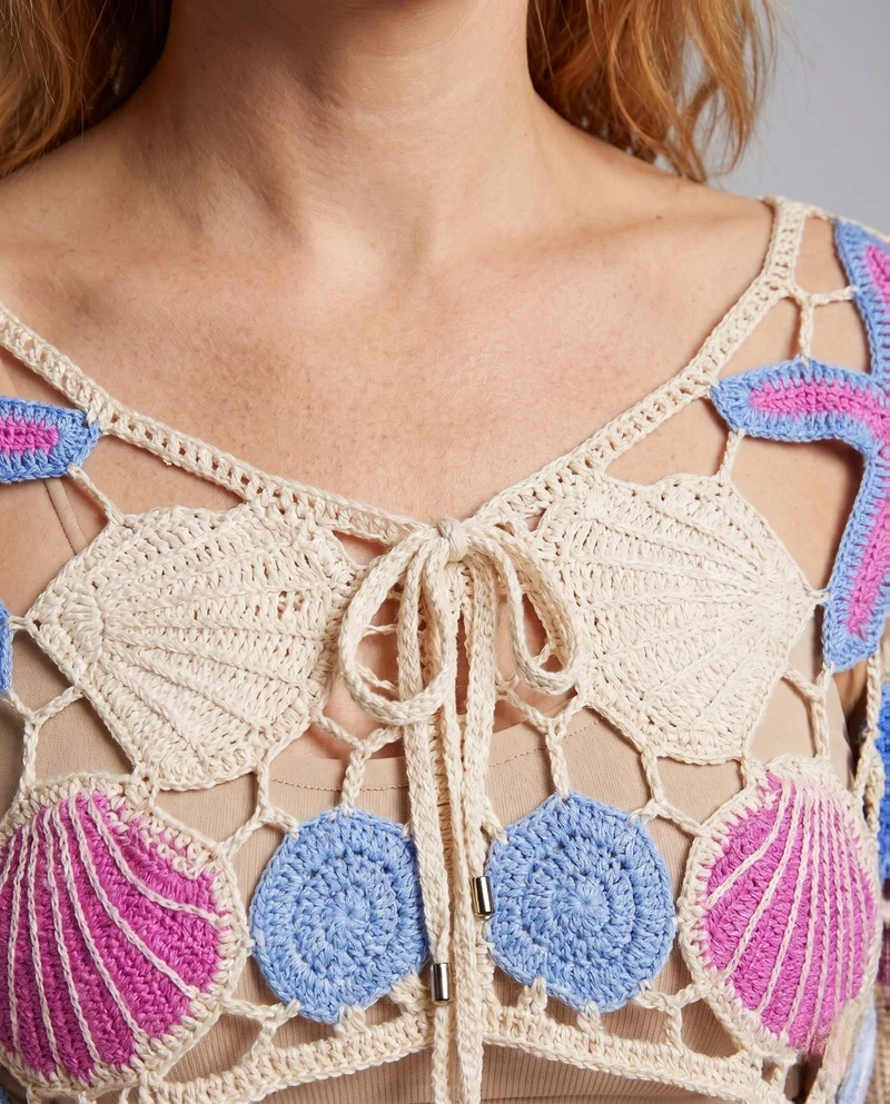 Damen Häkeloberteil mit maritimen Motiven