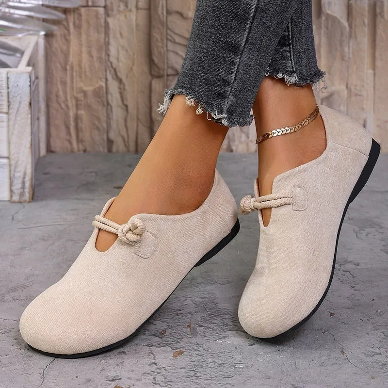 Damen bequeme und elegante Slipper mit modischen Schnürdetails