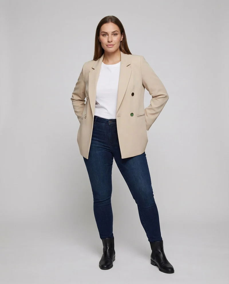 Damen Markante Zweireihige Blazer