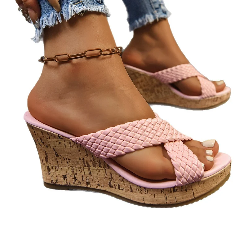 Damen Wedge-Pantoletten mit geflochtenem Riemendesign Nord Taschen