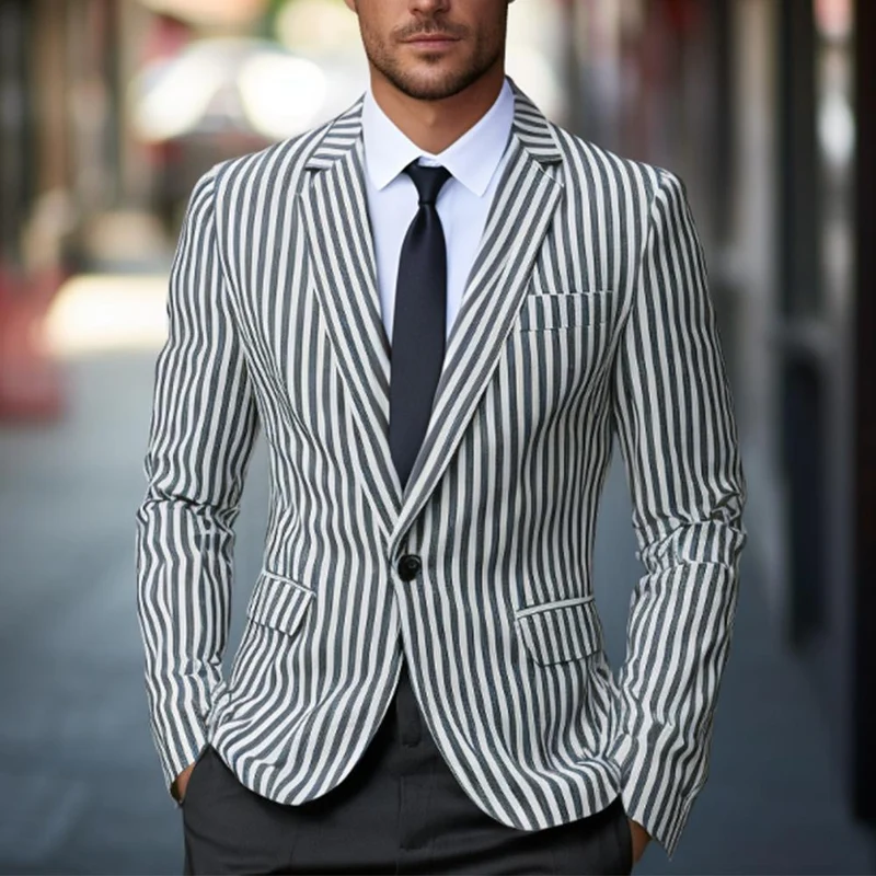Herren eleganter Blazer mit feinen Streifen