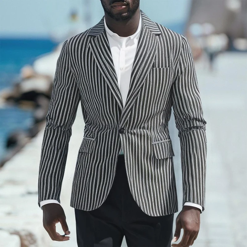 Herren eleganter Blazer mit feinen Streifen