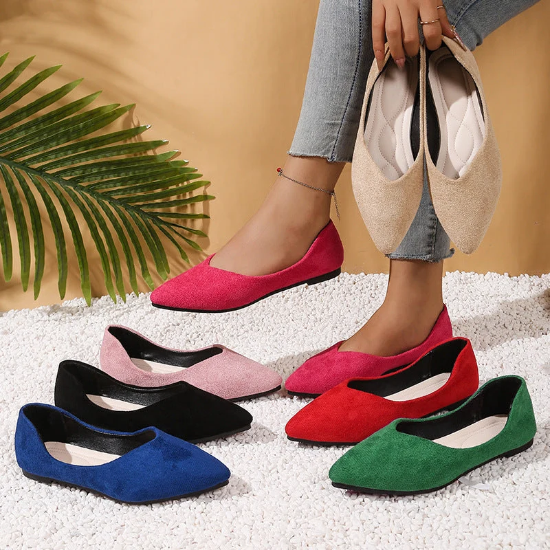 Damen elegante Ballerina-Schuhe mit spitzem Design und komfortabler Innensohle
